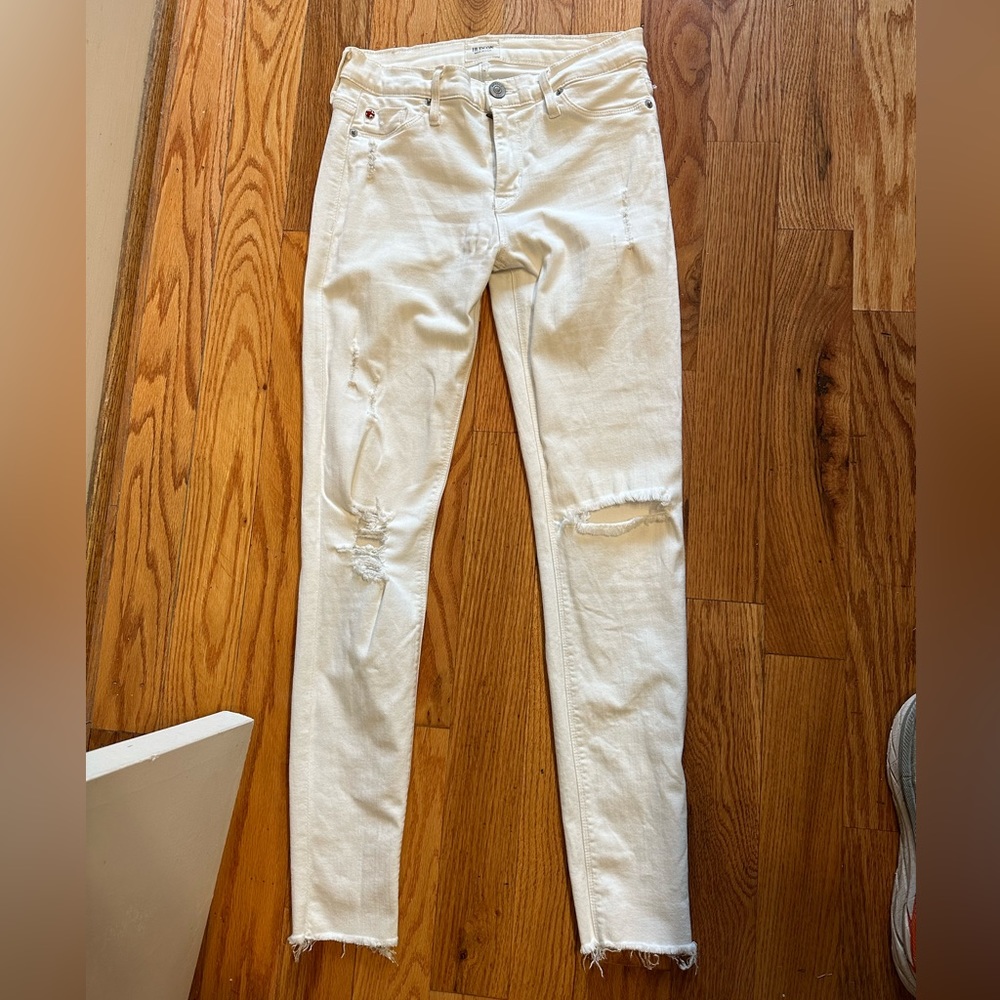 Hudson White Skinny Jeans